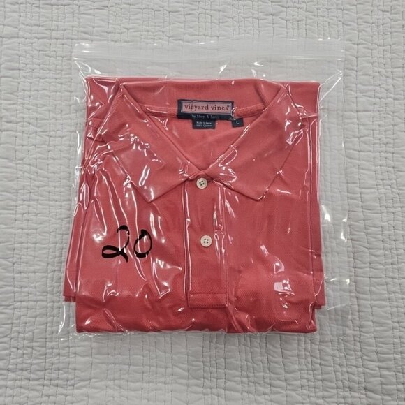 Vineyard Vines Polo Shirt Men’s L Coral Slim Fit Whale Stretch Classic Cotton - Picture 15 of 15